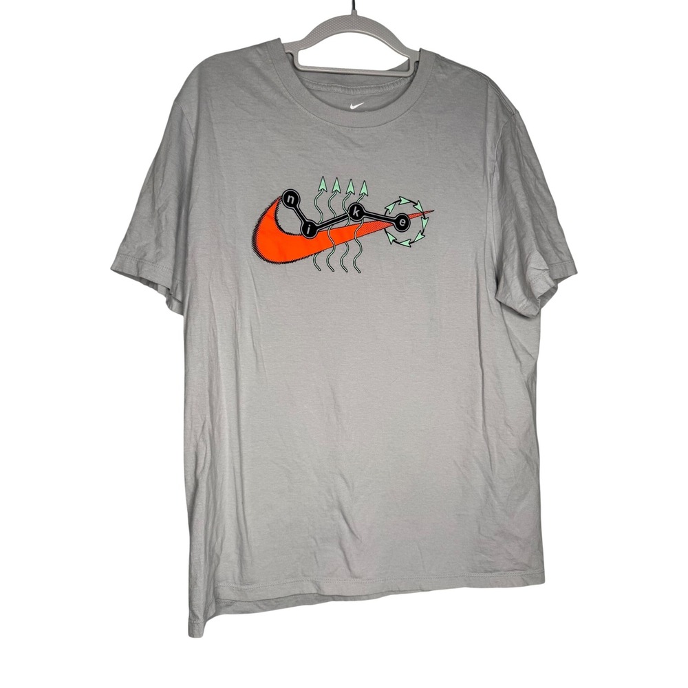 The Nike Tee grey orange swoosh graphic t-shirt